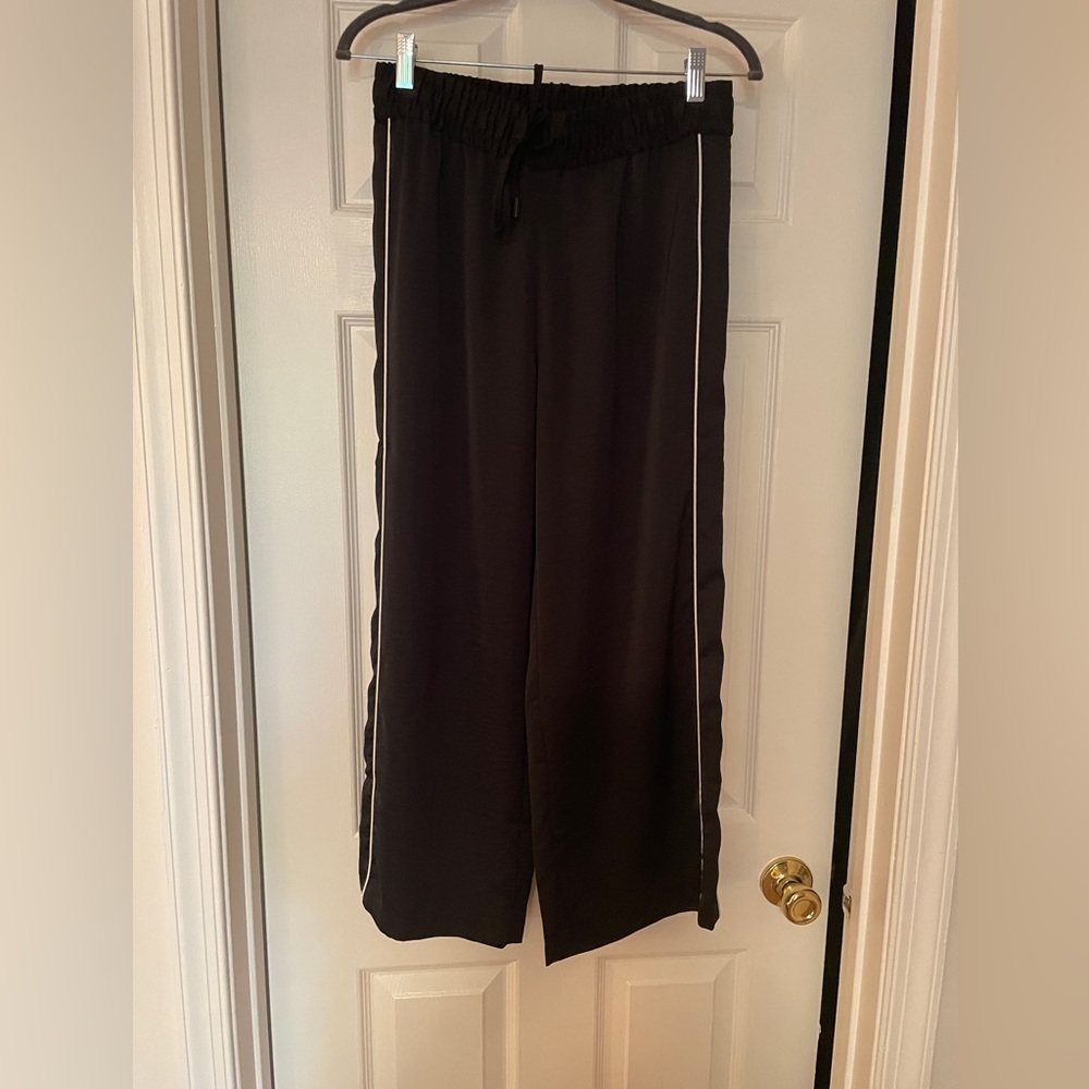 Karl Lagerfield black tie waist pant XS